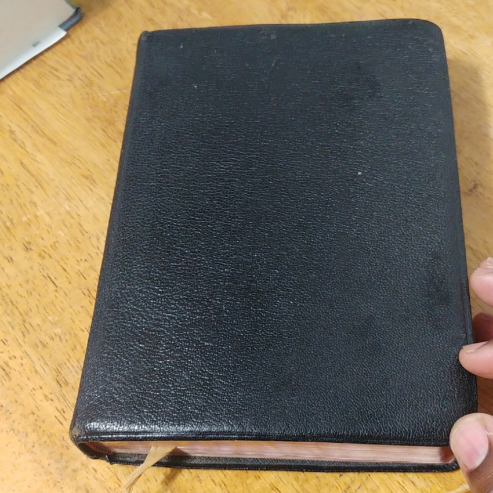 Vintage Holman Black Leather Indexed Bible